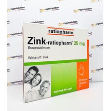 ZINK-RATIOPHARM 25 mg препарат цинка с дозировкой 25 мг, 20 шт
